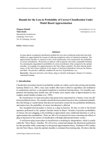 Bounds for the Loss in Probability of Correct Classification Under