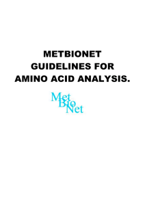 METBIONET GUIDELINES FOR AMINO ACID ANALYSIS.