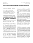 Herpes Simplex Virus in Solid Organ Transplantation