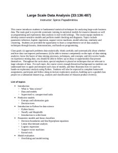 Large Scale Data Analysis (33:136:487)