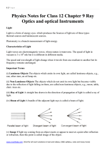 Ray Optics and optical Instruments