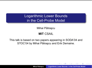 Logarithmic Lower Bounds in the Cell