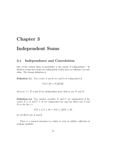 Chapter 3 Independent Sums