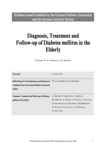 Diagnosis, Treatment and Follow-up of Diabetes mellitus in the Elderly