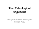 Existence of God – Teleological Argument