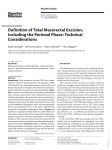 Definition of Total Mesorectal Excision, Including the