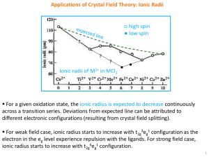 Applications of Crystal Field Theory: Ionic Radii