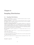 Chapter 6 Sampling Distributions 6.1 Sampling Distributions