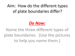 Aim: How do the different types of plate boundaries differ?
