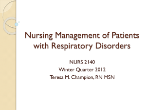 Nursing Management of Patients with Respiratory