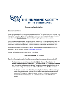 Conservative Judaism - The Humane Society of the United States