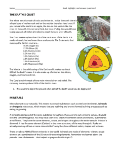 THE EARTH`S CRUST MINERALS
