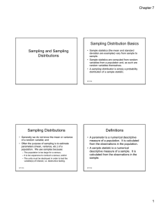 Sampling and Sampling Distributions Sampling Distribution Basics