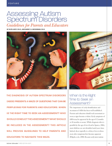 Assessing Autism spectrum Disorders