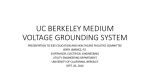 UC BERKELEY MEDIUM VOLTAGE GROUNDING SYSTEM