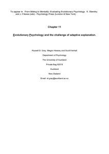 Evolutionary Psychology and the challenge of adaptive