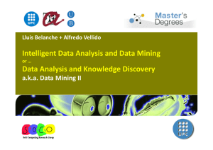 Intelligent Data Analysis and Data Mining Data Analysis and