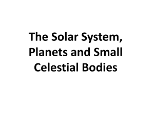 The Solar System, Planets and Small Celestial Bodies