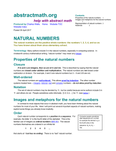 Natural Numbers - Abstractmath.org
