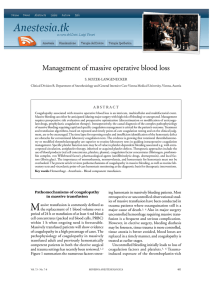 Management of massive operative blood loss