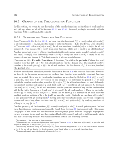 10.5 Graphs of the Trigonometric Functions