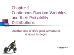 Chapter 4 Continuous Random Variables and their Probability
