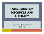 COMMUNICATION DISORDERS AND LITERACY