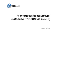 PI Interface for Relational Database (RDBMS via ODBC)