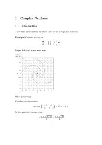 1 Complex Numbers