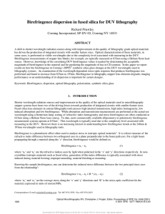 Birefringence dispersion in fused silica for DUV lithography