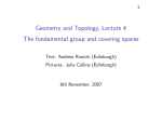 Geometry and Topology, Lecture 4 The fundamental group and