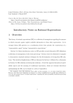 Introductory Notes on Rational Expectations 1 Overview