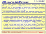 DSS based on Data Warehouse