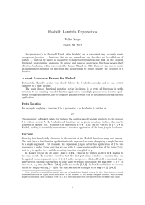Haskell: Lambda Expressions