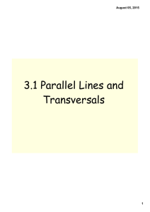 3.1 Parallel Lines and Transversals