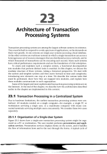 Architecture of Transaction Processing Systems