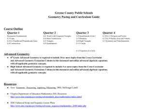 Greene County Public Schools Geometry Pacing and Curriculum