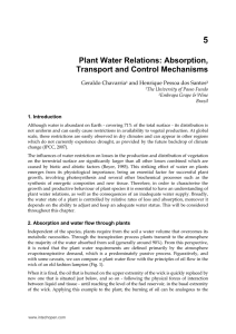 Plant Water Relations: Absorption, Transport and Control