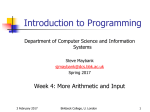 Lecture slides for week 4 - Department of Computer Science and