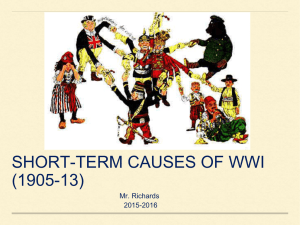 Short-term causes of WWI (1905-13)