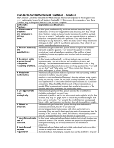 Standards for Mathematical Practices – Grade 3