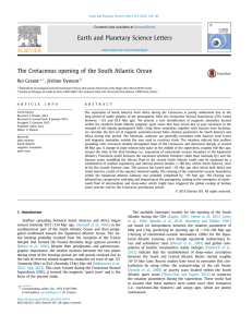 Earth and Planetary Science Letters The Cretaceous opening of the