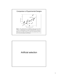 Experimental design II: artificial selection