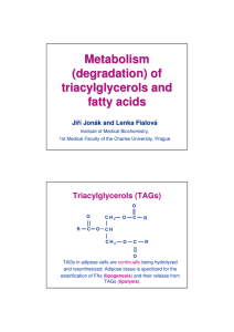 Metabolism (degradation) of triacylglycerols and fatty acids