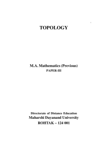 topology - DDE, MDU, Rohtak