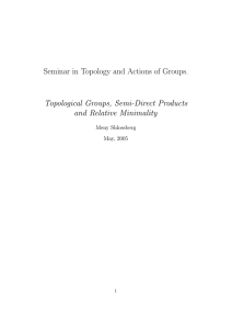 Seminar in Topology and Actions of Groups. Topological Groups