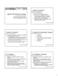 Agents of Evolutionary Change I. What is Evolution? I. What is