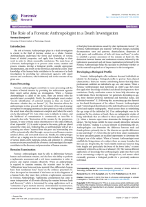 The Role of a Forensic Anthropologist in a Death Investigation