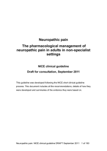 Neuropathic pain The pharmacological management
