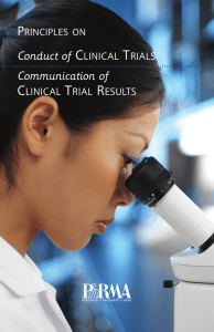 Conduct of clinical Trials Communication of